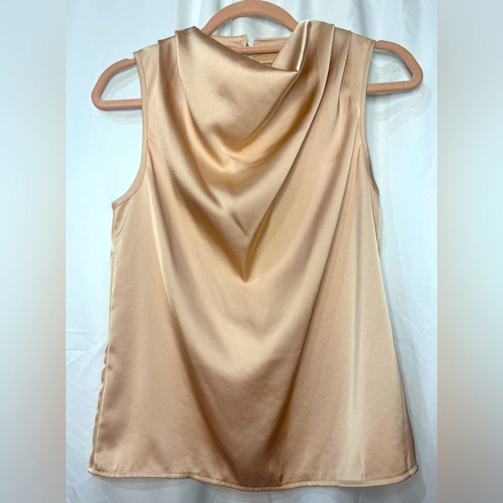NWOT Satin Sleeveless Champagne Color Top Size Extra Small/Small